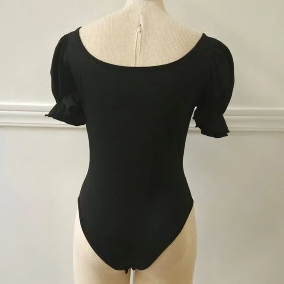 Bodysuit Flaunt Your Curves in This Sexy & Stylish Puff Sleeve ! - Picture 6 of 14